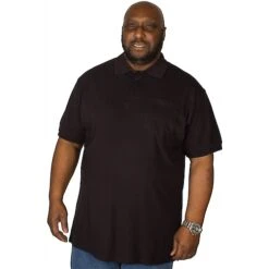 Bigdude Polo Shirt With Pocket Black -Bigdude img 4492 clipped rev 1