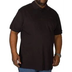 Bigdude Polo Shirt With Pocket Black -Bigdude img 4493 clipped rev 1 1