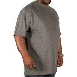 Bigdude Plain Crew Neck T-Shirt Charcoal -Bigdude img 4902 clipped rev 1 1