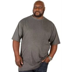 Bigdude Plain Crew Neck T-Shirt Charcoal -Bigdude img 4908 clipped rev 1