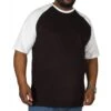 Bigdude Contrast Raglan Sleeve T-Shirt Black/White -Bigdude img 6126 clipped rev 1