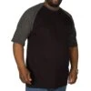 Bigdude Contrast Raglan Sleeve T-Shirt Black/Charcoal -Bigdude img 6134 clipped rev 1
