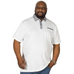 Bigdude Contrast Jersey Polo Shirt White -Bigdude img 6162 clipped rev 1