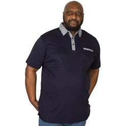 Bigdude Contrast Jersey Polo Shirt Navy -Bigdude img 6172 clipped rev 1