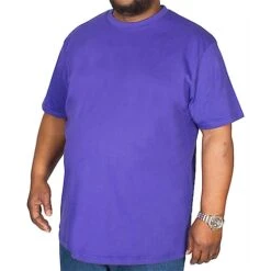 Bigdude Plain Crew Neck T-Shirt Violet