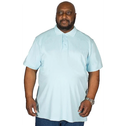 Bigdude Plain Polo Shirt Light Blue 5 Bigdude Plain Polo Shirt Light Blue - Image 3