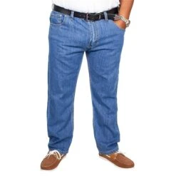 Bigdude Elasticated Waist Jeans Mid Wash -Bigdude img 7030 clipped rev 1 1