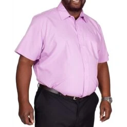 Bigdude Classic Short Sleeve Poplin Shirt Violet -Bigdude img 9320 clipped rev 1