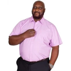 Bigdude Classic Short Sleeve Poplin Shirt Violet -Bigdude img 9323 clipped rev 1