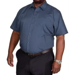 Bigdude Classic Short Sleeve Poplin Shirt Petrol