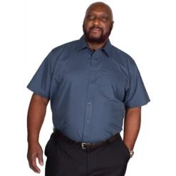 Bigdude Classic Short Sleeve Poplin Shirt Petrol -Bigdude img 9329 clipped rev 1