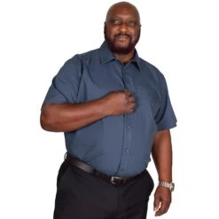 Bigdude Classic Short Sleeve Poplin Shirt Petrol -Bigdude img 9331 clipped rev 1