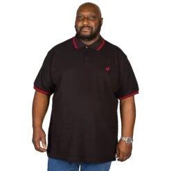 Bigdude Tipped Polo Shirt Black/Red -Bigdude img 9987 clipped rev 1 1