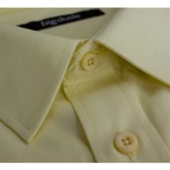 Bigdude Classic Long Sleeve Poplin Shirt Lemon -Bigdude img 9999 3
