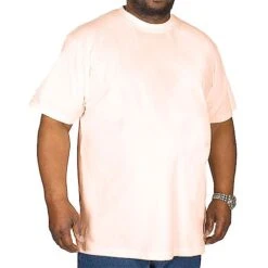 Bigdude Plain Crew Neck T-Shirt Pale Pink -Bigdude pink