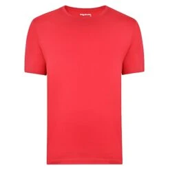 Bigdude Plain Crew Neck T-Shirt Red Space Cherry