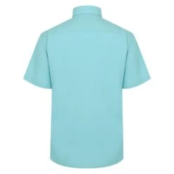 Bigdude Classic Short Sleeve Poplin Shirt Green -Bigdude short sleeve shirt green 3