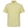 Bigdude Classic Short Sleeve Poplin Shirt Lemon -Bigdude short sleeve shirt yellow 1