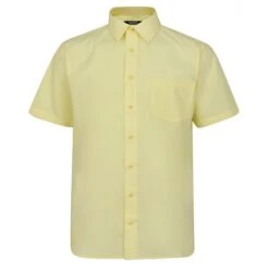 Bigdude Classic Short Sleeve Poplin Shirt Lemon