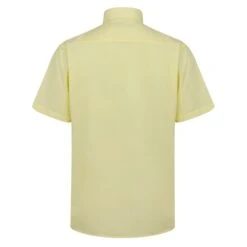 Bigdude Classic Short Sleeve Poplin Shirt Lemon -Bigdude short sleeve shirt yellow 3