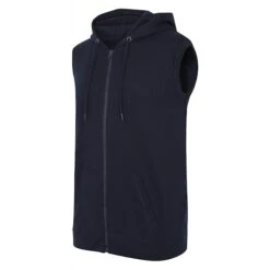 Bigdude Loop Back Sleeveless Hoody Navy -Bigdude summer gilet navy 2