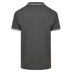 Bigdude Tipped Polo Shirt Charcoal -Bigdude tipped pique polo charcoal 3