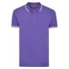 Bigdude Tipped Polo Shirt Purple -Bigdude tipped pique polo purple 1