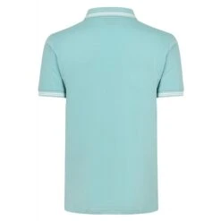Bigdude Tipped Polo Shirt Turquoise -Bigdude tipped pique polo turquoise 3