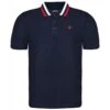 Bigdude Chunky Tipped Polo Shirt Navy -Bigdude tipped polo navy front 2